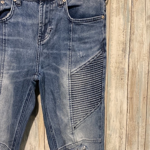 Pacsun | Mens Moto Stacked Skinny Distressed Biker Jeans | 31X333 - Picture 6 of 12